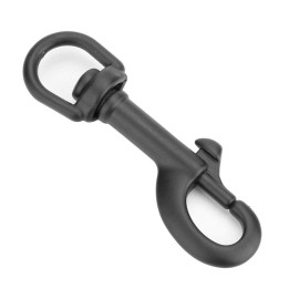 Scuba Diving Clips, Stainless Steel Swivel Eye Snap Hook Dive Single Ended Swivel Eye Bolt Hook Buckle Dog Clip Gear Equipment for Underwater Scuba Diving(Black 75mm) stainless steel marine grade