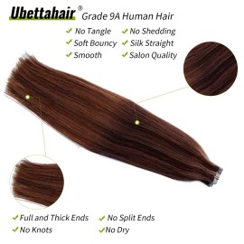 Tape in Hair Extensions Human Hair Chocolate Brown to Auburn Highlights Real Hair Extensions Invisible Adhesive Tape in 20pcs Seamless Skin Weft Straight Remy Hair Tape on Extensions 22Inch 60G/Set Tape in Hair Extensions Human Hair Chocolate Brown to Auburn Highlights Real Hair Extensions Invisible Adhesive Tape in 20pcs Seamless Skin Weft Straight Remy Hair Tape on Extensions 22Inch 60G/Set