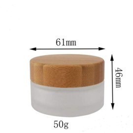 2 Pack 50ml/1.7oz Frosted Glass Cosmetic Cream Jar Bottle Refillable Glass Face Cream Pot Cosmetics Container With Bamboo lids and Inner Liners For Travel DIY Sample Eyeshadow Essential Oils 2 Pack 50ml/1.7oz Frosted Glass Cosmetic Cream Jar Bottle Refillable Glass Face Cream Pot Cosmetics Container With Bamboo lids and Inner Liners For Travel DIY Sample Eyeshadow Essential Oils
