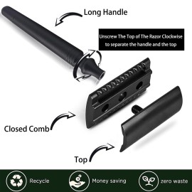 Shaving Razor Kit Double Edage Safety Razor 2 Layers Stainless Steel Shaving Mug Shaving Soap Cream Synthetic Shaving Brush Heavy Chrome Shaving Stand Black Shaving Razor Gift for Men Shaving Razor Kit Double Edage Safety Razor 2 Layers Stainless Steel Shaving Mug Shaving Soap Cream Synthetic Shaving Brush Heavy Chrome Shaving Stand Black Shaving Razor Gift for Men