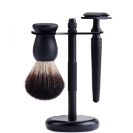 Shaving Razor Kit Double Edage Safety Razor 2 Layers Stainless Steel Shaving Mug Shaving Soap Cream Synthetic Shaving Brush Heavy Chrome Shaving Stand Black Shaving Razor Gift for Men Shaving Razor Kit Double Edage Safety Razor 2 Layers Stainless Steel Shaving Mug Shaving Soap Cream Synthetic Shaving Brush Heavy Chrome Shaving Stand Black Shaving Razor Gift for Men