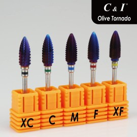 C & I Tapered Tornado & Texas Tornado Nail Drill Bit for Nail Drill Machine, Purple Coated (Texas Tornado, XC)