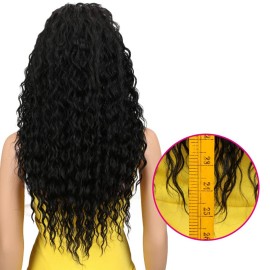 Joedir Lace Front Wigs Ombre Blonde 24 Long Small Curly Wavy Synthetic Wigs For Black Women 130% Density Wigs(1B) Joedir Lace Front Wigs Ombre Blonde 24 Long Small Curly Wavy Synthetic Wigs For Black Women 130% Density Wigs(1B)