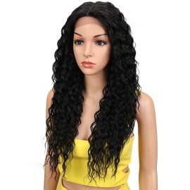 Joedir Lace Front Wigs Ombre Blonde 24 Long Small Curly Wavy Synthetic Wigs For Black Women 130% Density Wigs(1B) Joedir Lace Front Wigs Ombre Blonde 24 Long Small Curly Wavy Synthetic Wigs For Black Women 130% Density Wigs(1B)