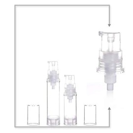 12Pcs Portable Empty Refillable Clear Plastic Airless Vacuum Pump Bottle Cosmetic Make-up Cream Lotion Sample Packing Toiletries Liquid Storage Container Vial Jars(5ml/0.17oz)