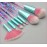 Glitter Makeup Brushes Set for Girls , Sparkle 7pc Foundation Brush with Lip Eye shadow Eyebrow Blush Powder Fan Eye Blender Brush in Set