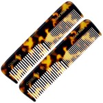 Giorgio G21 Fine Tooth and Wide Tooth Pocket Comb - Hair Styling Combs for Men and Women, Handmade Mustache and Beard Comb for Men for Grooming, Saw Cut and Hand Polished