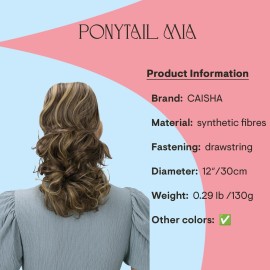 CAISHA 12 Hair Piece Braid Ponytail Extension Voluminous Wavy Red Brown Blonde Mix PH214