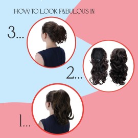 CAISHA 12 Hair Piece Braid Ponytail Extension Voluminous Wavy Red Brown Blonde Mix PH214