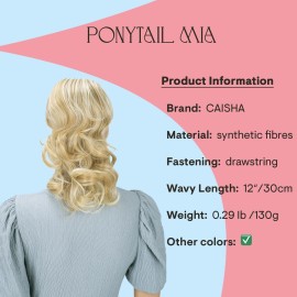 CAISHA 12 Hair Piece Braid Ponytail Extension Voluminous Wavy Honey Blonde Mix PH215
