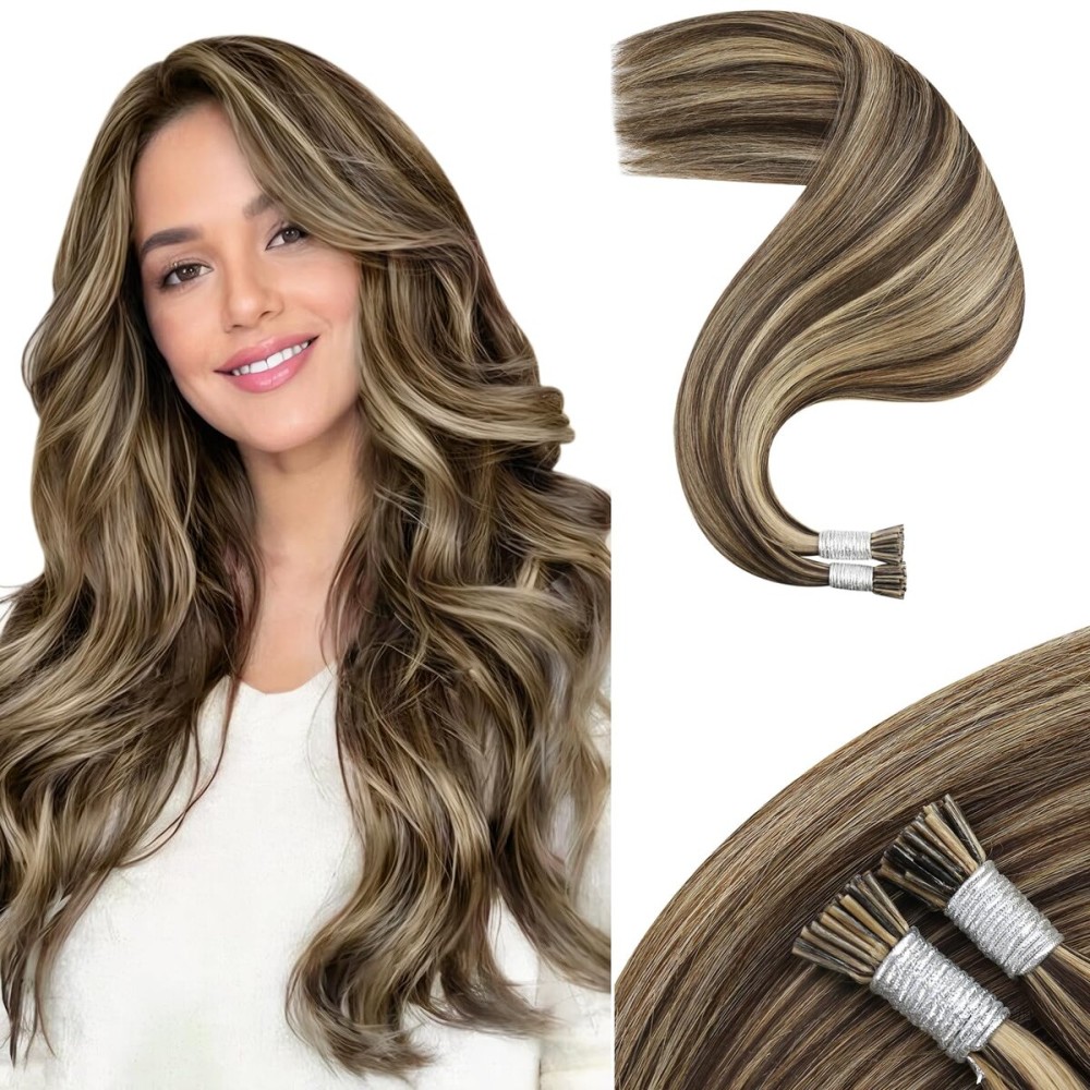 Moresoo I Tip Hair Extension Human Hair Caramel Blonde and Dark Brown Itip Hair Extensions Real Human Hair I Tip Human Hair Extensions 16inch 0.8g/s 50S Moresoo I Tip Hair Extension Human Hair Caramel Blonde and Dark Brown Itip Hair Extensions Real Human Hair I Tip Human Hair Extensions 16inch 0.8g/s 50S