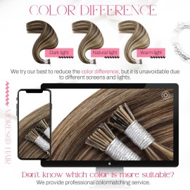 Moresoo I Tip Hair Extension Human Hair Caramel Blonde and Dark Brown Itip Hair Extensions Real Human Hair I Tip Human Hair Extensions 16inch 0.8g/s 50S Moresoo I Tip Hair Extension Human Hair Caramel Blonde and Dark Brown Itip Hair Extensions Real Human Hair I Tip Human Hair Extensions 16inch 0.8g/s 50S