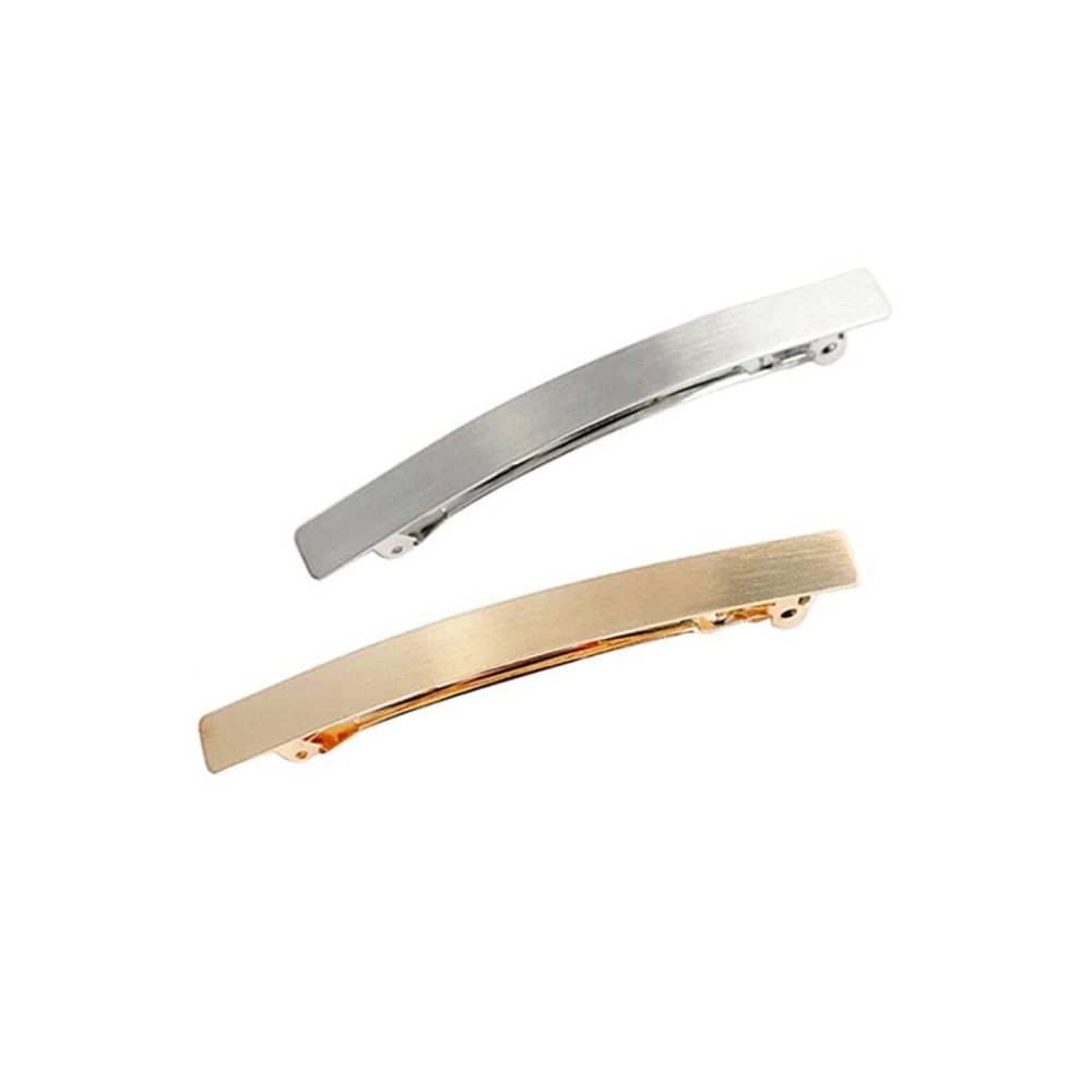 2Pcs 4 Metal Hair Clips Spring Clip Barrette Wrapping Hairpins Hair Accessories for Girls Women Ladies Gold and Silver