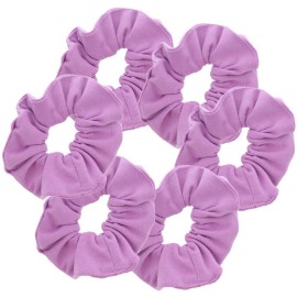 Large Solid Scrunchie - Set of 6 - Lavender