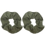Large Solid Scrunchie - Set of 2 - Olive