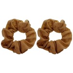 Large Solid Scrunchie - Set of 2 - Tan