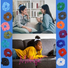 Large Solid Scrunchie - Set of 2 - Tan