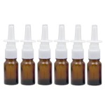 ericotry 6PCS 10ml/0.34oz Empty Glass Refillable Nasal Spray Bottles Fine Mist Sprayers Makeup Water Travel Containers Jars For Essential Oils Saline Water Applications Perfume Sold Empty (Brown)