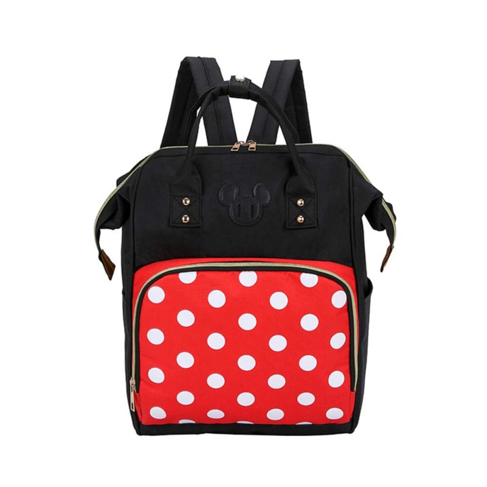 Exttlliy Baby Diaper Bag Backpack, Large Capacity Waterproof Multi-Function Fashion Polka Dots Travel Bag Pack, Nursing Bag(A)