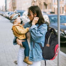 Exttlliy Baby Diaper Bag Backpack, Large Capacity Waterproof Multi-Function Fashion Polka Dots Travel Bag Pack, Nursing Bag(A)