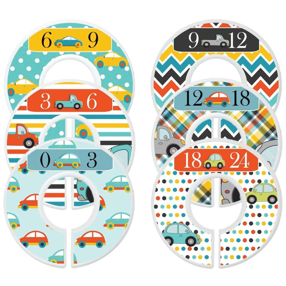 Mumsy Goose Baby Boy Clothes Dividers Nursery Closet Dividers Cars and Trucks