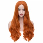 BERON Orange Wig Long Curly Wig Orange Wigs for Women Ginger Wigs Heat Resistant Synthetic Hair with Hairnet