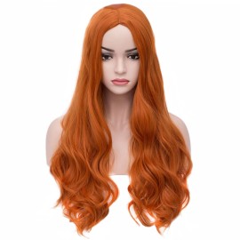 BERON Orange Wig Long Curly Wig Orange Wigs for Women Ginger Wigs Heat Resistant Synthetic Hair with Hairnet BERON Orange Wig Long Curly Wig Orange Wigs for Women Ginger Wigs Heat Resistant Synthetic Hair with Hairnet