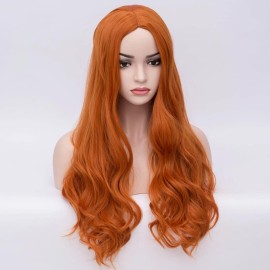 BERON Orange Wig Long Curly Wig Orange Wigs for Women Ginger Wigs Heat Resistant Synthetic Hair with Hairnet BERON Orange Wig Long Curly Wig Orange Wigs for Women Ginger Wigs Heat Resistant Synthetic Hair with Hairnet