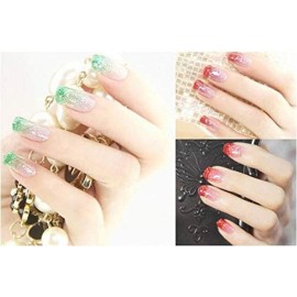 WOIWO Dual Tipped Nail Art Sponge Brush, for DIY Gradient Blooming UV Gel Nails With 4 Replacement Heads (Red)