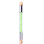 WOIWO Dual Tipped Nail Art Sponge Brush, for DIY Gradient Blooming UV Gel Nails With 4 Replacement Heads (Green)