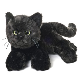 Bearington Collection Jinx 15-Inch Cat Plush Toy - Realistic Black Stuffed Animal for Kids