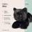 Bearington Collection Jinx 15-Inch Cat Plush Toy - Realistic Black Stuffed Animal for Kids