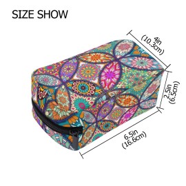 Bohemia Makeup Bag Portable Travel Cosmetic Bags Colorbal Mandala Storage Bag for Women Skincare Makeup Train Case