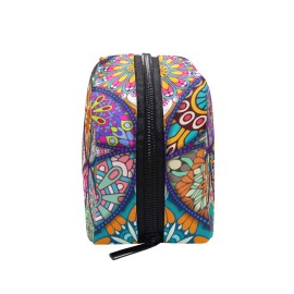 Bohemia Makeup Bag Portable Travel Cosmetic Bags Colorbal Mandala Storage Bag for Women Skincare Makeup Train Case