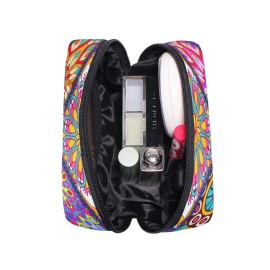 Bohemia Makeup Bag Portable Travel Cosmetic Bags Colorbal Mandala Storage Bag for Women Skincare Makeup Train Case