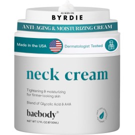 Baebody Firming Neck Cream with AHAs, CoQ10, Glycolic Acid, Green Tea for Sagging Skin, Fine Lines, Wrinkles, 1.7 Fl Oz Baebody Firming Neck Cream with AHAs, CoQ10, Glycolic Acid, Green Tea for Sagging Skin, Fine Lines, Wrinkles, 1.7 Fl Oz