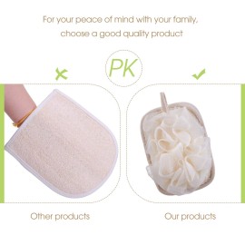 mikimini Bath Mitt for Women, Bath Pouf Mesh Brushes 1 PC Upgraded Version | Loofah Sponge & Exfoliating Pad 2 in 1 Professional Design | Exfoliating Gently with The Elastic (1 Pack)