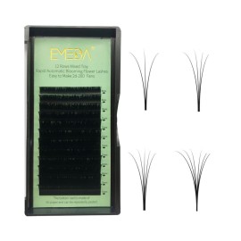 EMEDA Easy Fan Lash Extensions Volume Lash Extensions 03 05 07 C/D Curl 8-25mm Eyelash Extensions (0.07 C Curl 8-15mm Mix Tray)