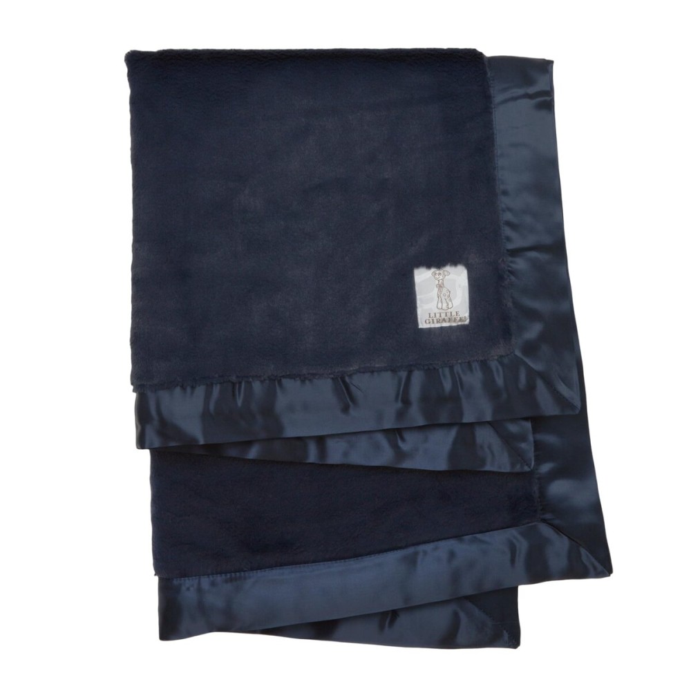 Little Giraffe Baby Blanket - Luxe Soft Blanket with Satin Trim - Baby Stroller Blanket - Newborn Baby Essentials & Baby Gifts - 29x35 - Midnight