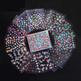 WOKOTO 90Pcs Self-Adhesive 3D Design Nail Art Sticker Colorful White Black Flower Fingernail Decals Nail Art Decoration Decals with 1 Pcs Anti-Static Tweezers WOKOTO 90Pcs Self-Adhesive 3D Design Nail Art Sticker Colorful White Black Flower Fingernail Decals Nail Art Decoration Decals with 1 Pcs Anti-Static Tweezers