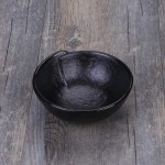 WOLFLAND Vintage Design Handmade Pottery Shaving Bowl Thicken Ceramic Soap Dish Black 4.3