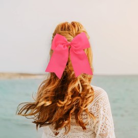 Pink Jumbo Bow Clip with Tails Pink Jumbo Bow Clip with Tails