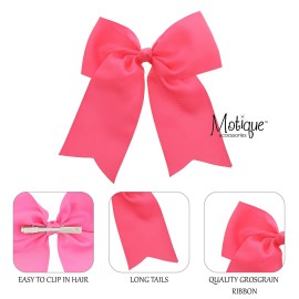 Pink Jumbo Bow Clip with Tails Pink Jumbo Bow Clip with Tails