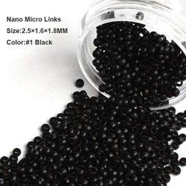 Nano Copper Micro Rings Dreadlock Beads Microlink Nano Micro Tube Ring for Tip/Ring Hair Extensions Link Hair Tools Accessories (1 Black) Nano Copper Micro Rings Dreadlock Beads Microlink Nano Micro Tube Ring for Tip/Ring Hair Extensions Link Hair Tools Accessories (1 Black)