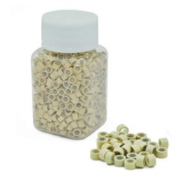 1000 Silicone Micro Link Rings 5mm Lined Beads Deadlocks for Hair Extensions Tool (1000Pcs(Pack of 1) (1000Pcs, Blonde)
