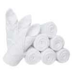 Feibi 9 Pack Baby Washcloths - Rayon Made from Bamboo - Reusable and Extra Soft Newborn Baby Bath Washcloths - Suitable for Infant Sensitive Skin - 10X10 White Face Towels