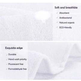 Feibi 9 Pack Baby Washcloths - Rayon Made from Bamboo - Reusable and Extra Soft Newborn Baby Bath Washcloths - Suitable for Infant Sensitive Skin - 10X10 White Face Towels