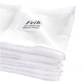 Feibi 9 Pack Baby Washcloths - Rayon Made from Bamboo - Reusable and Extra Soft Newborn Baby Bath Washcloths - Suitable for Infant Sensitive Skin - 10X10 White Face Towels