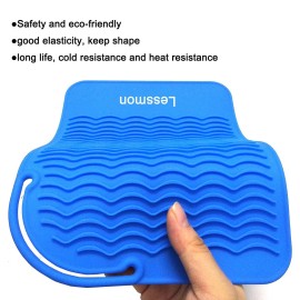 Heat Resistant Mat for Curling Irons, Hair Straightener, Flat Irons and Hair Styling Tools 9 x 6.5, Blue