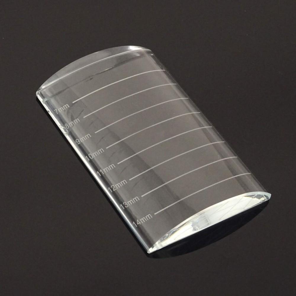 Honbay Arc Eyelash Extensions Tray Crystal Glass False Lashes Pallet Holder, 3.1x2x0.5inch